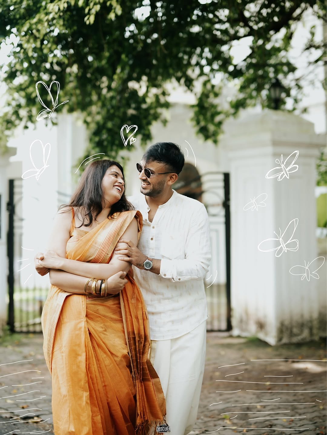 Candid laughing moment between the couple